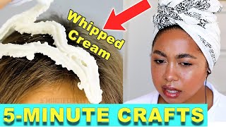 REACTING TO 5 MINUTE HAIR HACKS (30 TIPS FOR HAIR BEAUTY 😂)