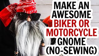 The BEST Biker Gnome / Motorcycle Gnome / Harley Davidson Gnome / ZZ Top Gnome / Gnome in Sunglasses