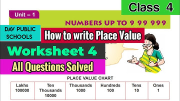 DAV class 4 maths chapter 1 worksheet 4 - all questions solved