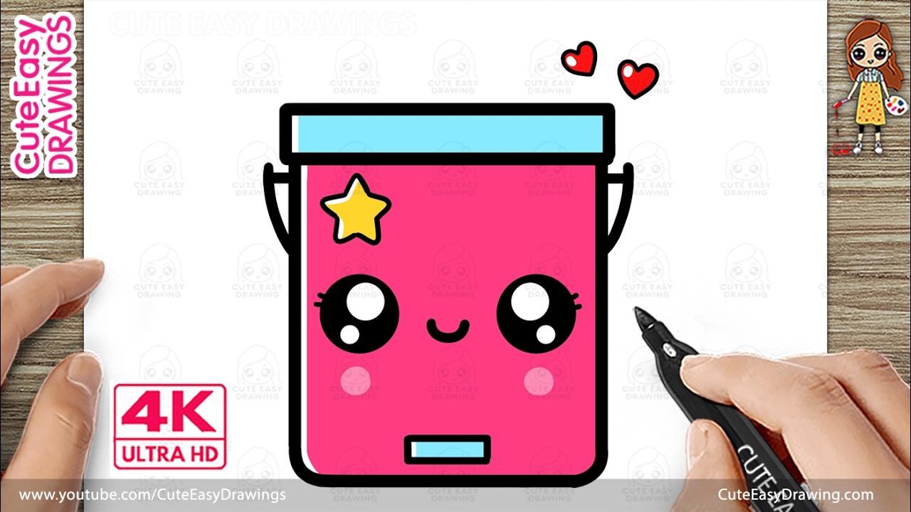 How to Draw a Cute Dustbin | Easy Kawaii Trash Can Drawing for Kids