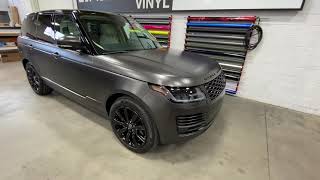 Range Rover HSE vinyl wrapped in KPMF Satin Nero