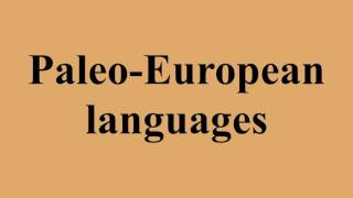Paleo-European languages