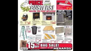 Menards Price Buster! 15% Bag Sale Ad Free Rebates, Net Gains & Unadvertised 01.02.2022-01.15.2022