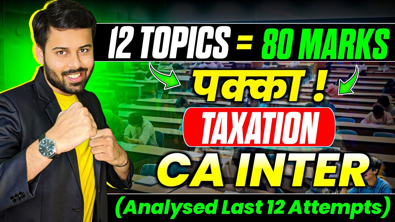 Most Important Topics & Last Day Strategy for CA Inter Taxation Jan 25 ...