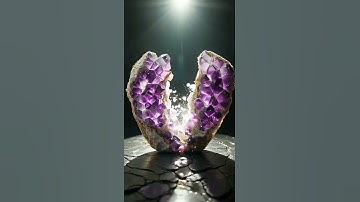 HD ASMR Crystalline Fracture: An Amethyst Geode Cracks in Slow Motion