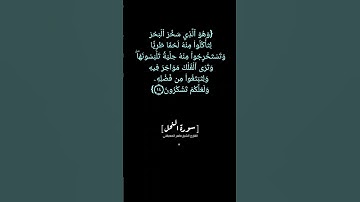 سورة النحل الآية ١٤ الى ١٦ بصوت الشيخ ماهر المعيقلي