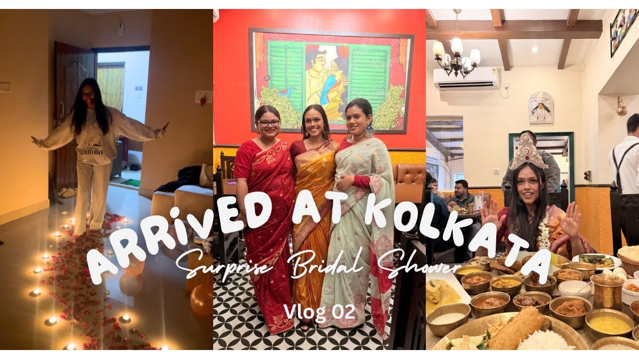 Wedding Series Vlog 02 | A Day in Kolkata | Surprise Bridal Shower and Aiburobhat at Babu Culture