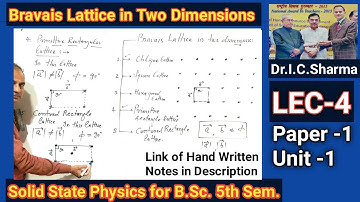 LEC-4 || Lattice in 2 - Dimension for B.Sc. 3rd Year || Lattice in 2 - Dimension for B.Sc. 5th Sem.