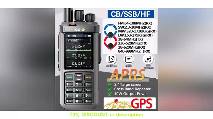 Best Products You Should Know! Iradio UV-98 PLUS GPS APRS Walkie Talkie 10W AM CB SSB LW MW SW HF