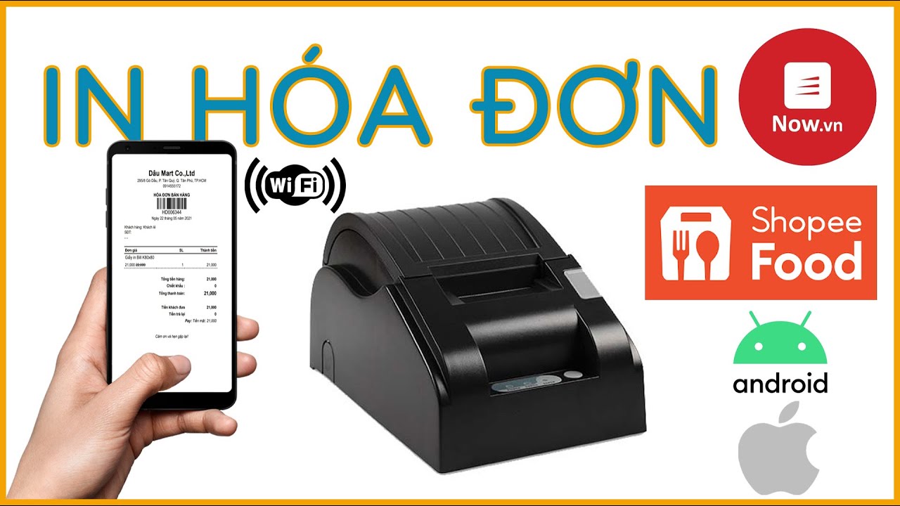 Hướng Dẫn Cách In Bill / Hóa Đơn Now - Shopee Food Bằng Máy In Wifi K58 Dpos Gp5890 - Dâu Matrt