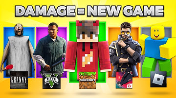 Minecraft But If I Take Damage I Switch Games..!