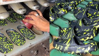 Multi colored Rubber slippers making in local factory