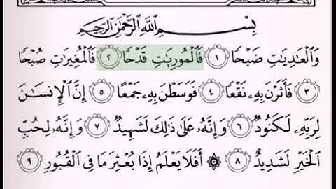 سورة العاديات مكرره ١٠ مرات بصوت الشيخ سعود الشريم