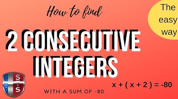 How to find the two consecutive odd integers with a sum of -80