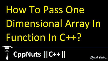 Passing One Dimensional Array In Function In C++
