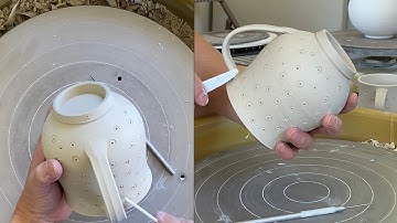 479. Making a Large Round Mug with Drill Bit Decoration with Hsin-Chuen Lin 林新春 圓形大馬克杯製作全攻略