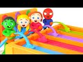 Tommy And His Friends Playing With Rainbow Paint Colors 💕Play-Doh Cartoons For Kids