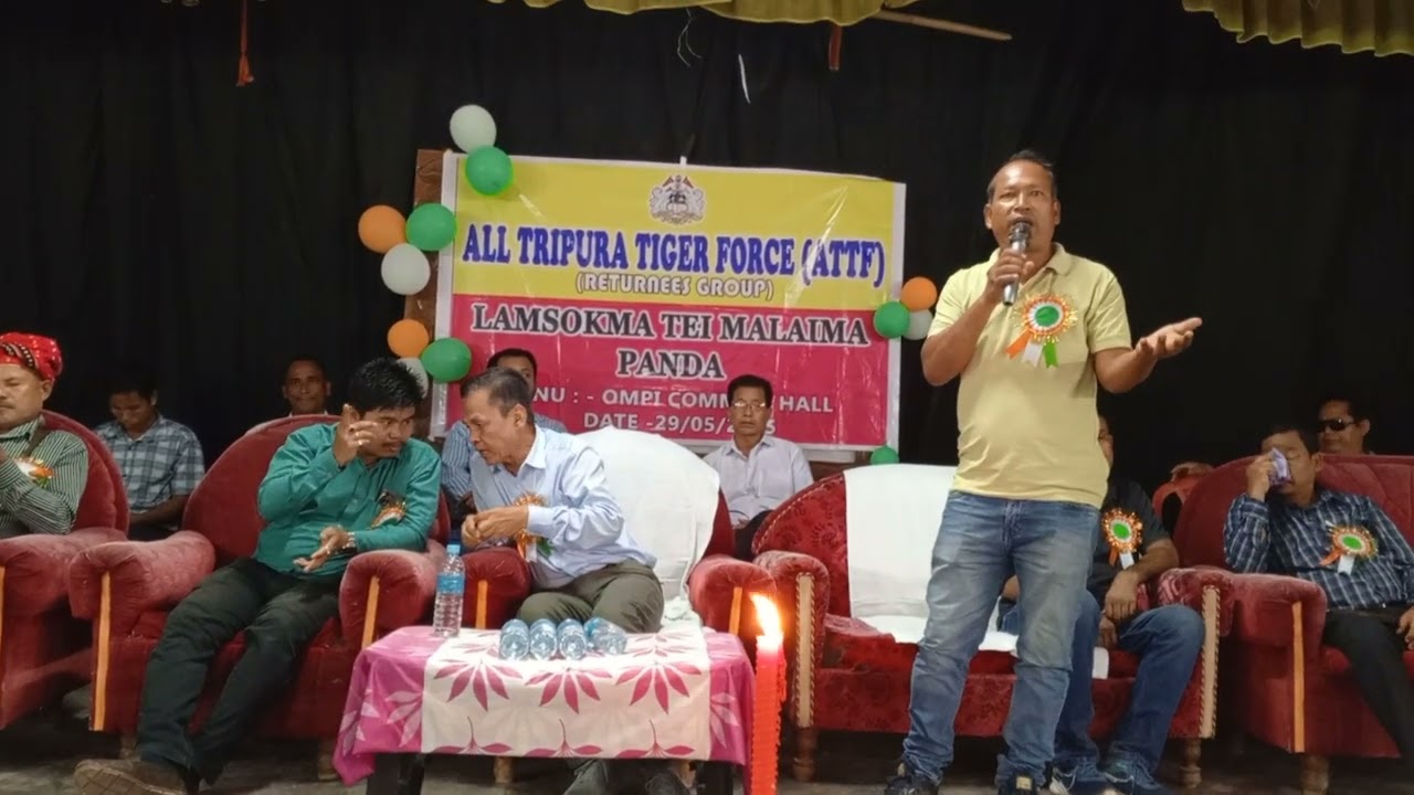 ALL TRIPURA TIGER FORCE RETURNEES GROUP HAS CONDUCTED WELCOME MEETING IN AMPI TOWN HALL.