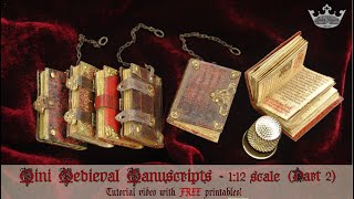 📚📔 Mini Medieval Manuscripts (Part 2) - DIY Books with Clasps & Chains - FREE printables!