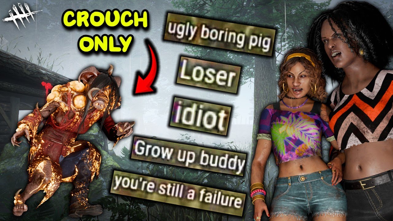 Salty Survivors Can't Handle Crouch Only Pig - Dead By Daylight - YouTube