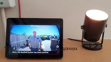 Automatic video doorbell display with a personalized doorbell pushed message and a flashing light