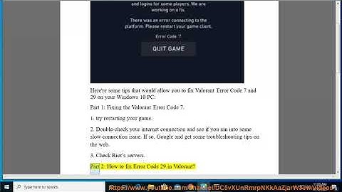 Fix Valorant Error Code 7 & 29 on Windows 10