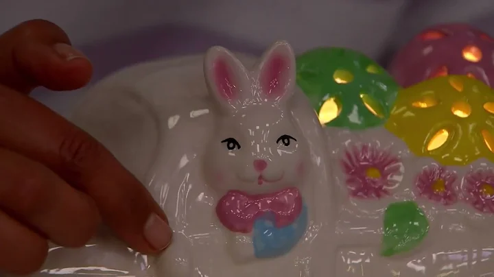 Mr. Cottontail 10" Lit Ceramic Truck with Easter Eggs on QVC