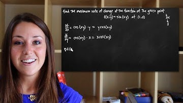 Gradient vectors and maximum rate of change (KristaKingMath)