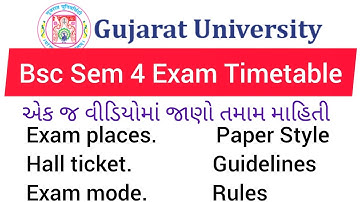 Bsc Sem 4 Gujarat University Exam Schedule Timetable 2022