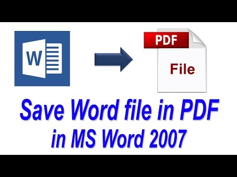 How to save Word file in PDF file format in Microsoft Office 2007 | Convert MS word Documents to PDF