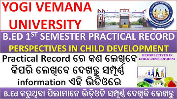 Yogi Vemana University B.Ed 1st Semester Practical Record II Perspectives in Child Development