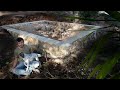 Time Lapse of Stone Foundation for Log Cabin