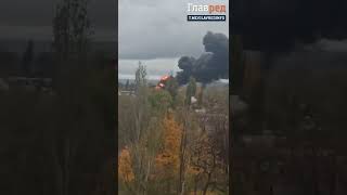  В окупованому Шахтарську горять цистерни з паливом