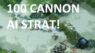 100 CANNON STRAT - SC2 AI - Sharkbot vs BenBotBC