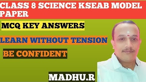 CLASS 8 MATHS MODEL PAPER SCIENCE  KSEAB ,KEY ANSWERS OF MCQ