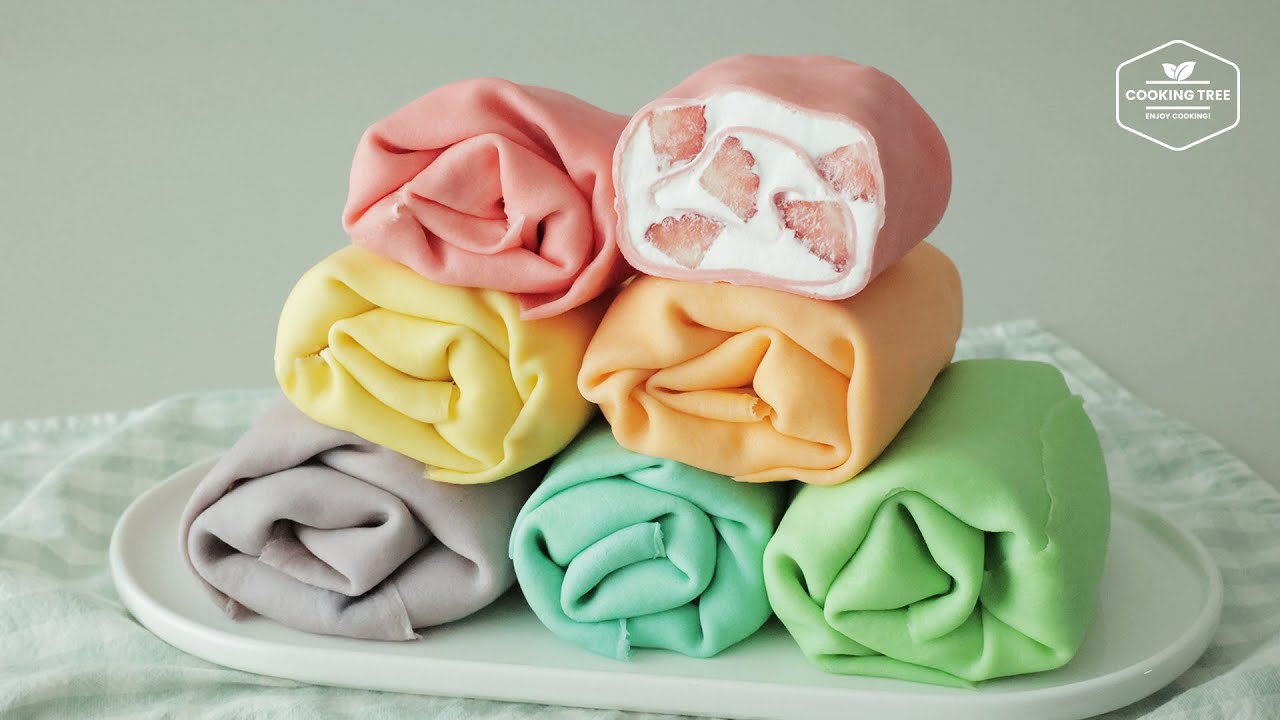 Фруктовый радужный торт из полотенец | Торт-рулет из блинов | Простой рецепт для начинающих!