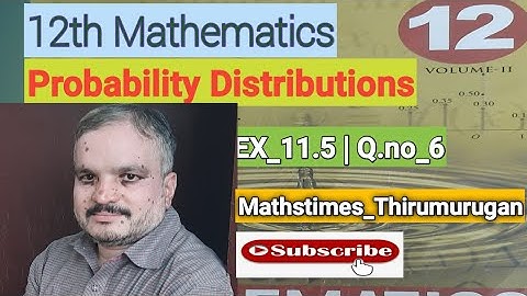Class 12|EX-11.5|Q.no-6|Chapter-11|Probability Distribution