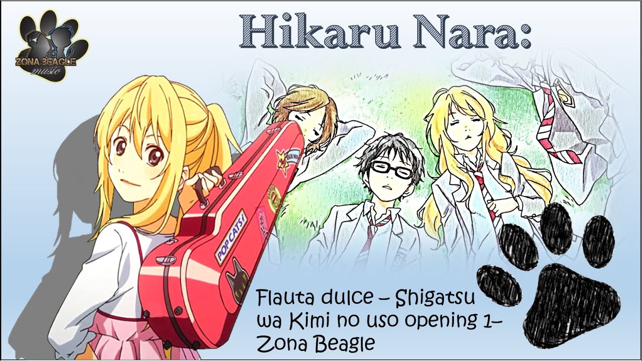 Hikaru Nara - Shigatsu Wa Kimi no Uso Op 01 - Notas Flauta Dulce