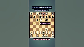 Scandinavian Defence Opening (Centre counter) checkmate in 7 moves  #shorts #chess #checkmate