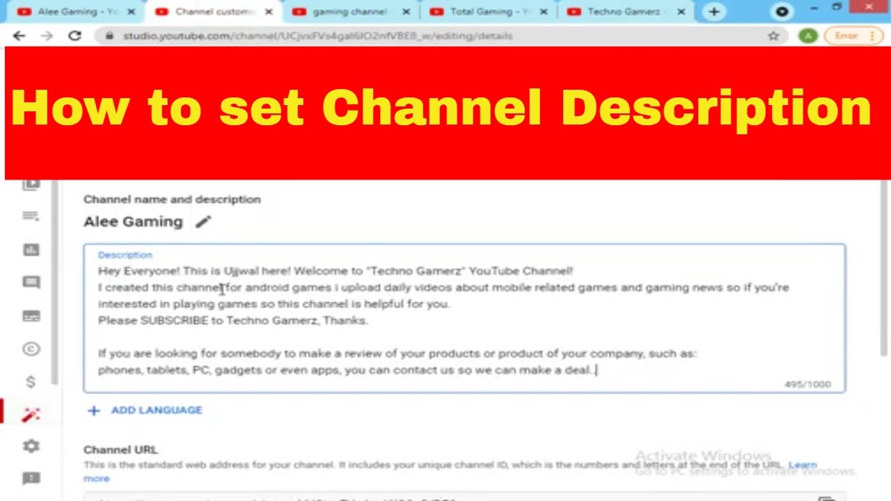 Youtube channel Basic Setting Part 1 -2021 - YouTube