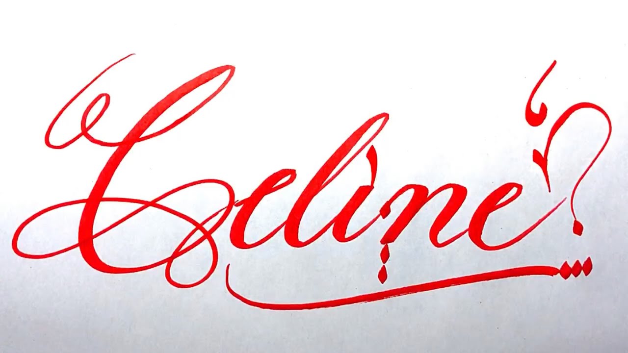 Seline Cursive Celine Name Signature Calligraphy Status | How to write with Cut Maker ...