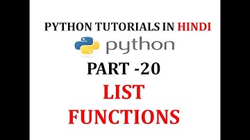 List functions in python in hindi | remove() clear() pop() extend() del in python