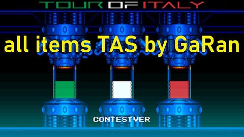 Super Metroid T O U R O F I T A L Y all items% Tool-Assisted Speed run