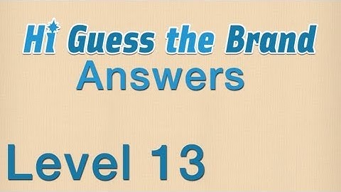 Hi Guess the Brand Answers Level 13