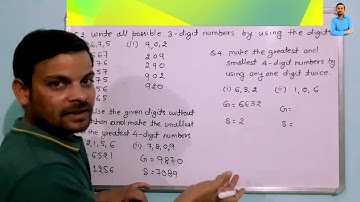 make the greatest and smallest 4 digit numbers by using any one digit twice. (i) 6,3,2 (ii) 1,0,6