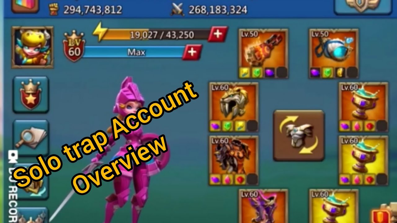 Mythic Solo trap Account Overview lords mobile - YouTube
