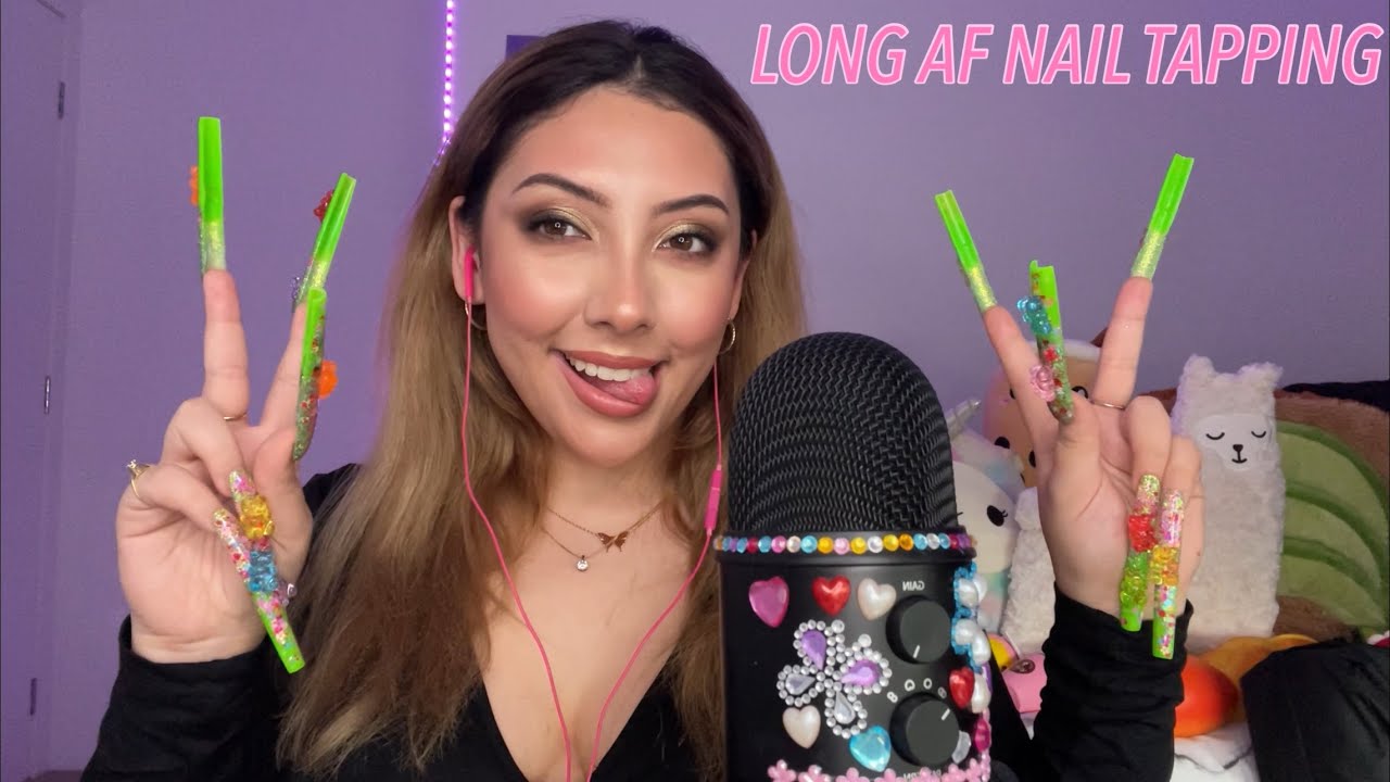 ASMR Nail Tapping & Clacking 💗💚 | Whispered