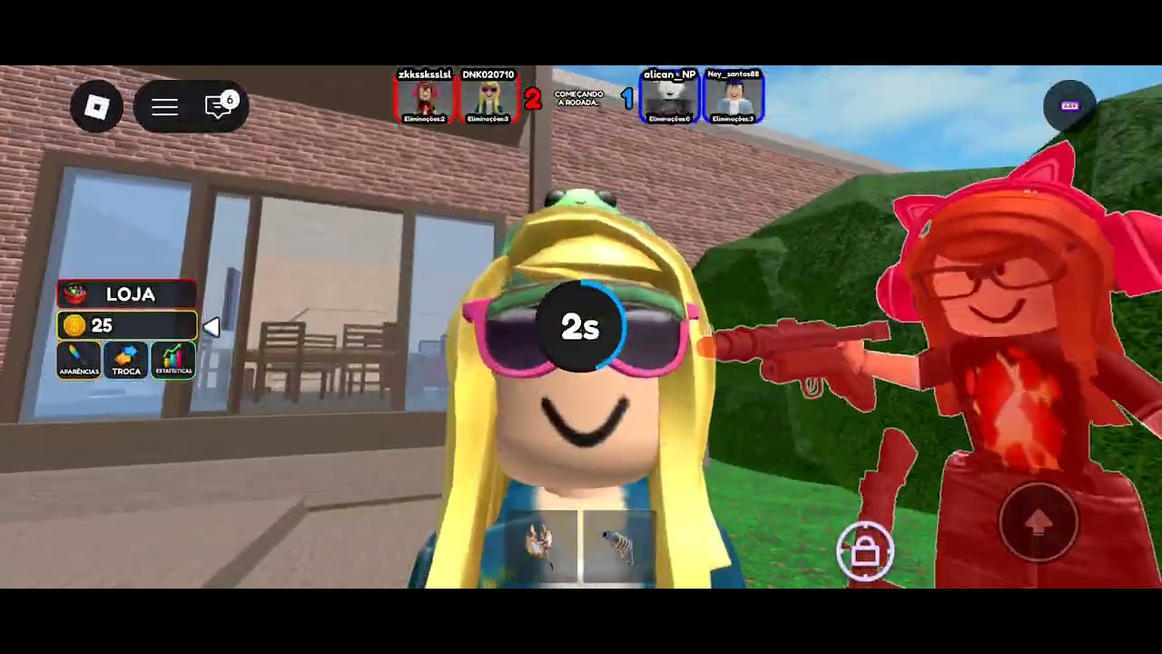 Jogando duelos de murders e de xerifes no Roblox 