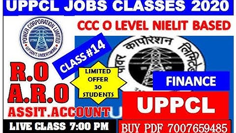UPPCL RO/ARO/ASSISTANT ACCOUNTANT CLASS #14 (CCC-O LEVEL BASED)FINANCE