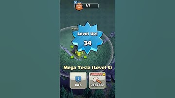 level 1 to max level 9 (max) mega tesla upgrade in Coc (clash of clans)